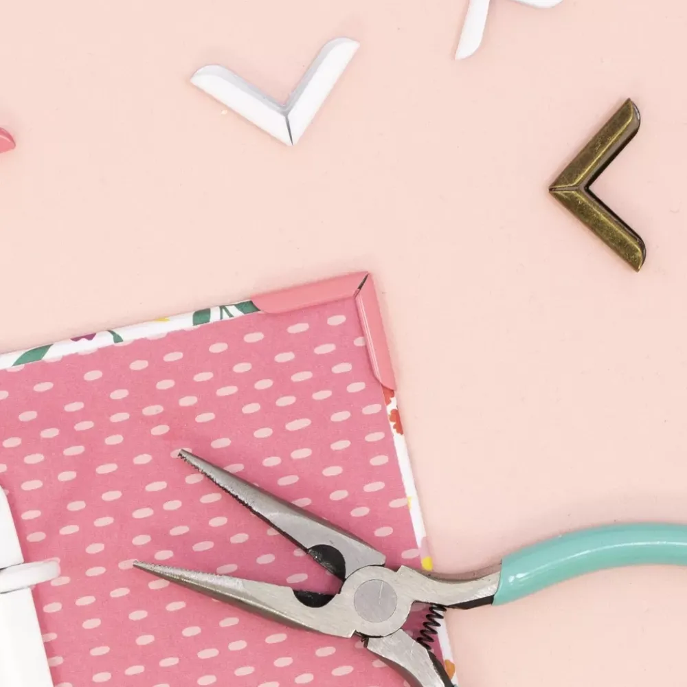 4 Esquineras Metálicas Grandes Rose Gold Herrajes
