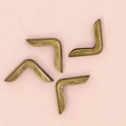 4 Esquineras Metálicas Mini Vintage Bronze Herrajes