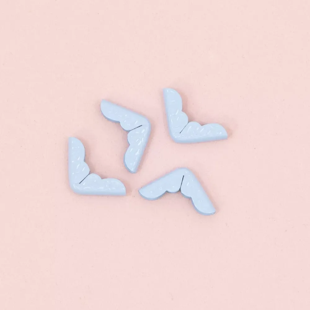 4 Esquineras Metálicas Royal Baby Blue Herrajes