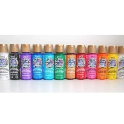 Clearance Acrílico purpurina sobre vidrio Americana Crystal Gloss Enamels Glitter 59ml Pinturas De Vidrio Y Cerámica