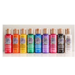 Clearance Acrílico purpurina sobre vidrio Americana Crystal Gloss Enamels Glitter 59ml Pinturas De Vidrio Y Cerámica