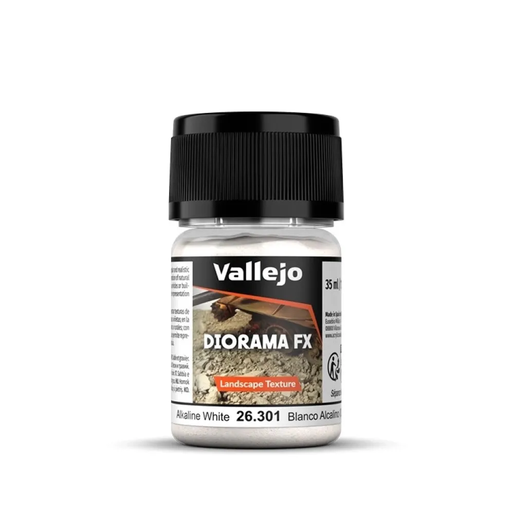Discount Acrílico Textura 301 Blanco Alcalino 0.5-1mm Diorama FX 35ml Pinturas Para Maquetas Y Modelismo