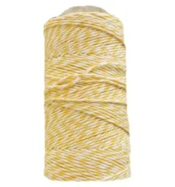 Outlet Algodón Encerado para Scrapbooking Blanco y Amarillo 140m Bisutería