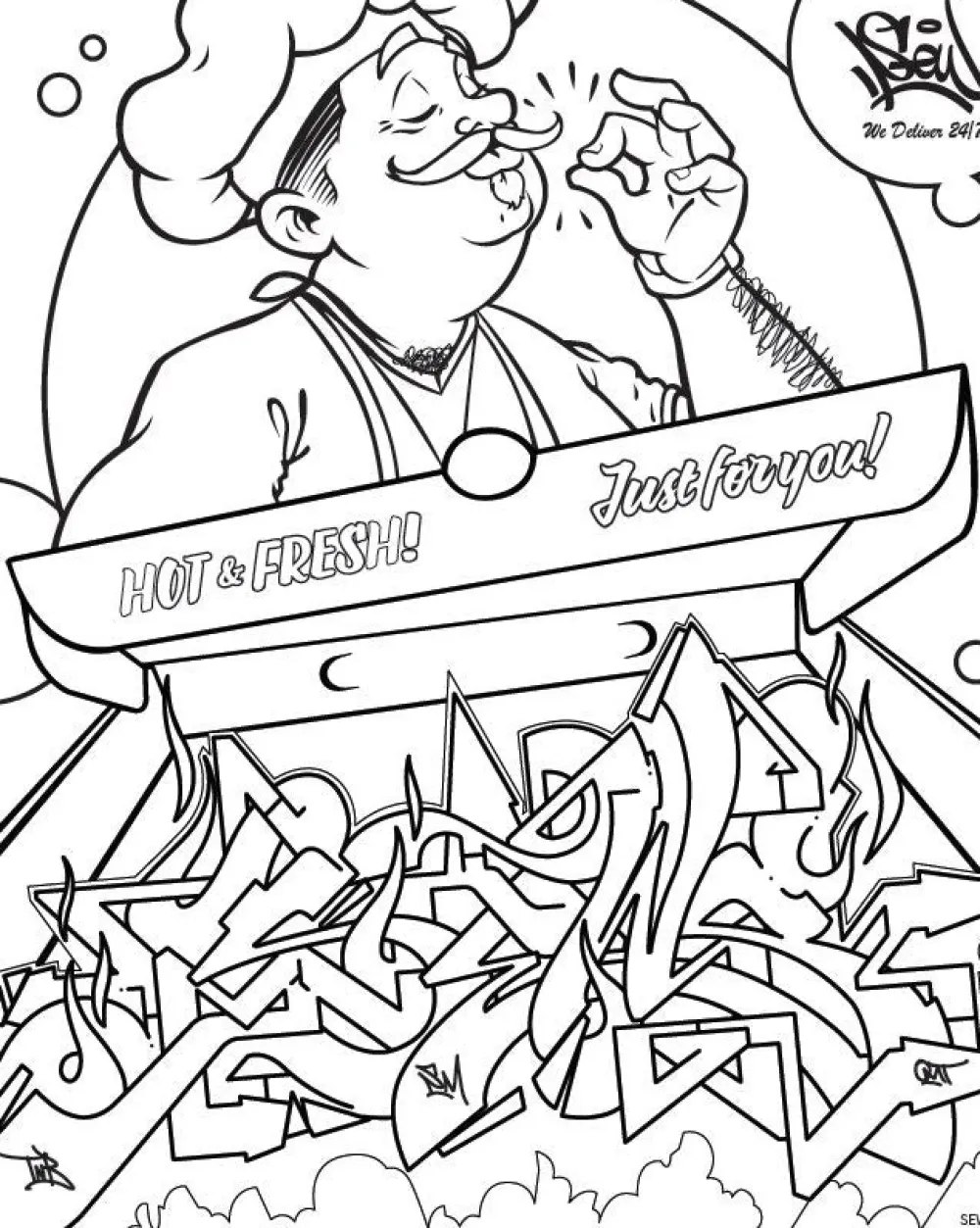 Online American Graffiti Coloring Book Colorear