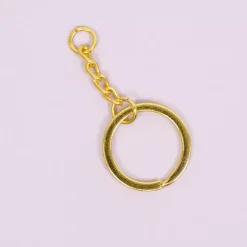 Outlet Anilla de llavero con cadena Gold Bisutería
