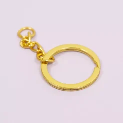 Outlet Anilla de llavero con cadena Gold Bisutería