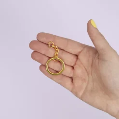 Outlet Anilla de llavero con cadena Gold Bisutería