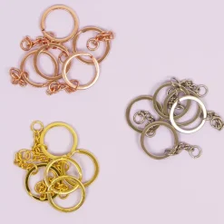 Outlet Anilla de llavero con cadena Gold Bisutería
