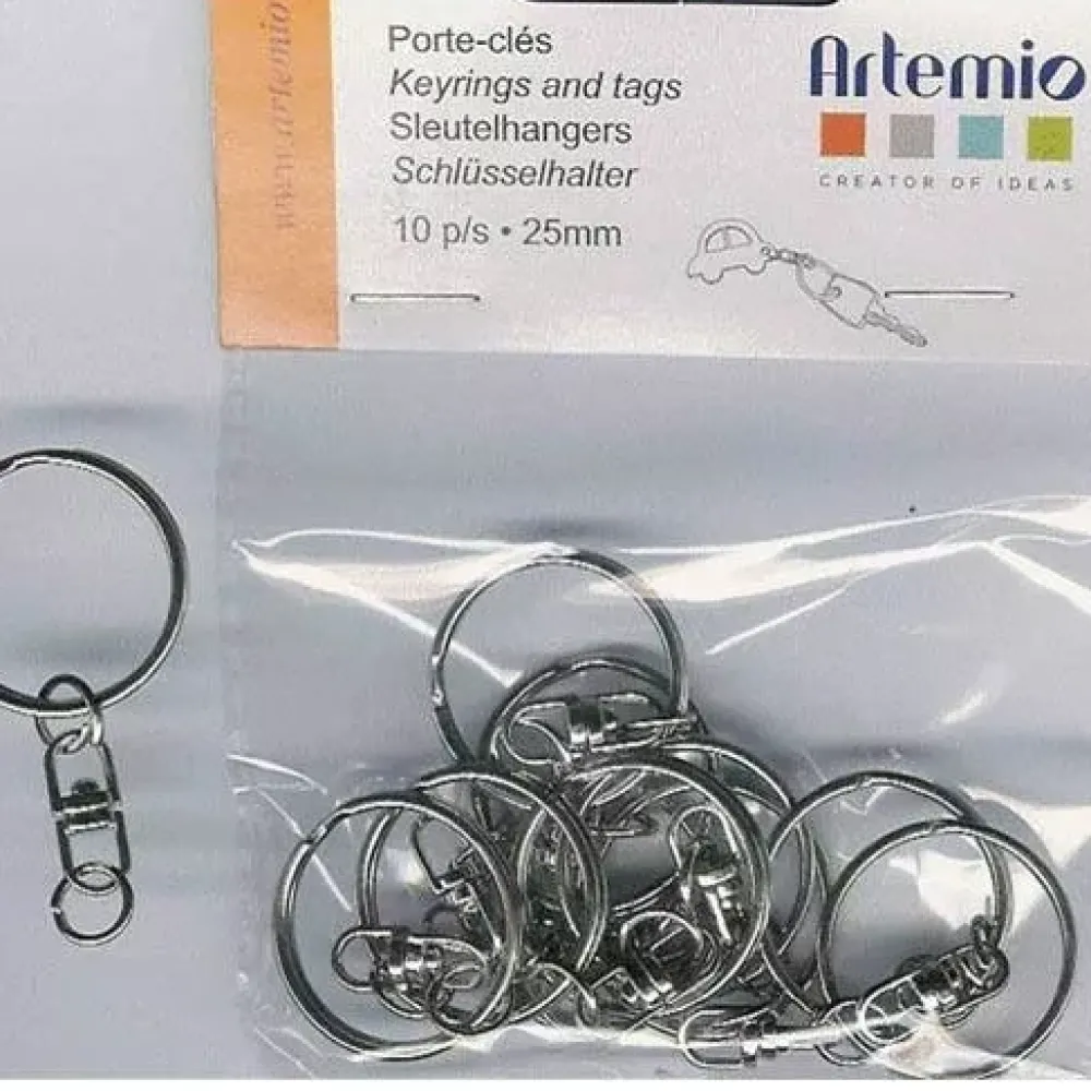 Hot Anilla de llavero con cadena (10 unidades) 14020014 Bisutería