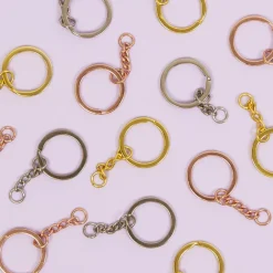 Clearance Anilla de llavero con cadena Rose Gold Bisutería