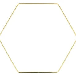 Clearance Anilla de metal Hexágono Dorado 25x22cm Labores Y Macramé
