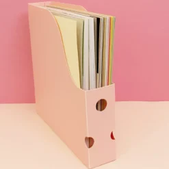 New Archivador Vertical Para Papeles de Scrapbooking Rosa Organización