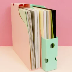 New Archivador Vertical Para Papeles de Scrapbooking Rosa Organización