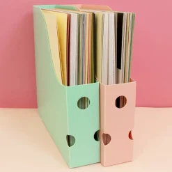 New Archivador Vertical Para Papeles de Scrapbooking Rosa Organización