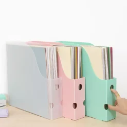 New Archivador Vertical Para Papeles de Scrapbooking Rosa Organización