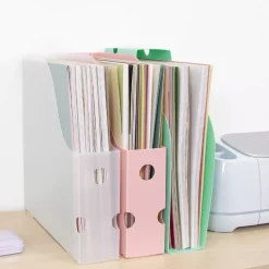 New Archivador Vertical Para Papeles de Scrapbooking Rosa Organización