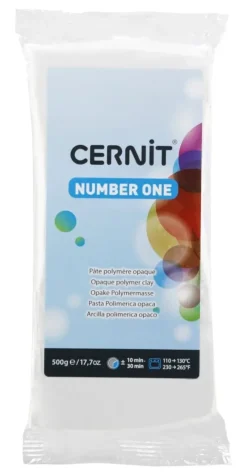 Clearance Arcilla polimérica Number One Blanco Opaco 500g Pastas Moldeables