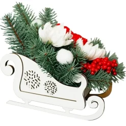 Outlet Arreglo floral Christmas Sleigh Navidad
