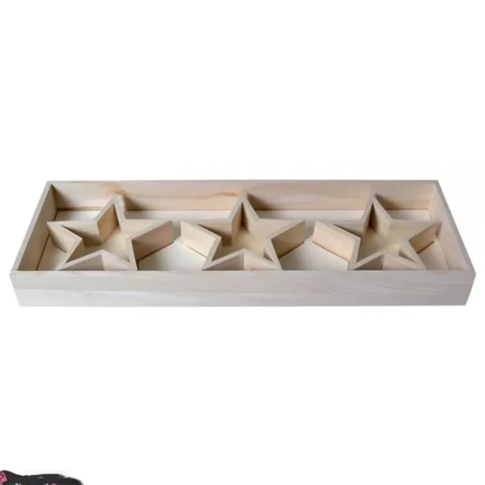 Clearance Bandeja con Estrellas de Madera Maderas
