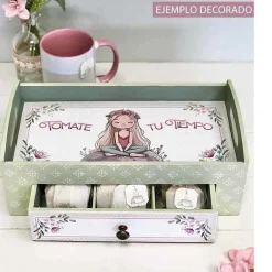 Discount Bandeja de madera para infusiones + Tela prediseñada Dayka Organización