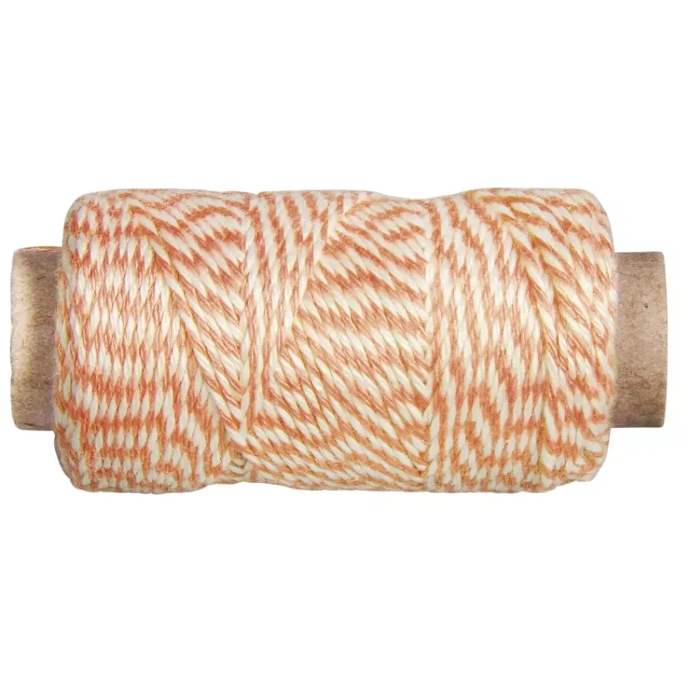 Clearance Bobina de Hilo Naranja y Beige 35m Bisutería