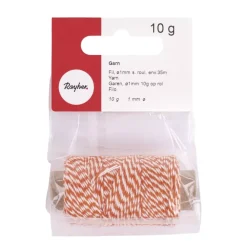 Clearance Bobina de Hilo Naranja y Beige 35m Bisutería