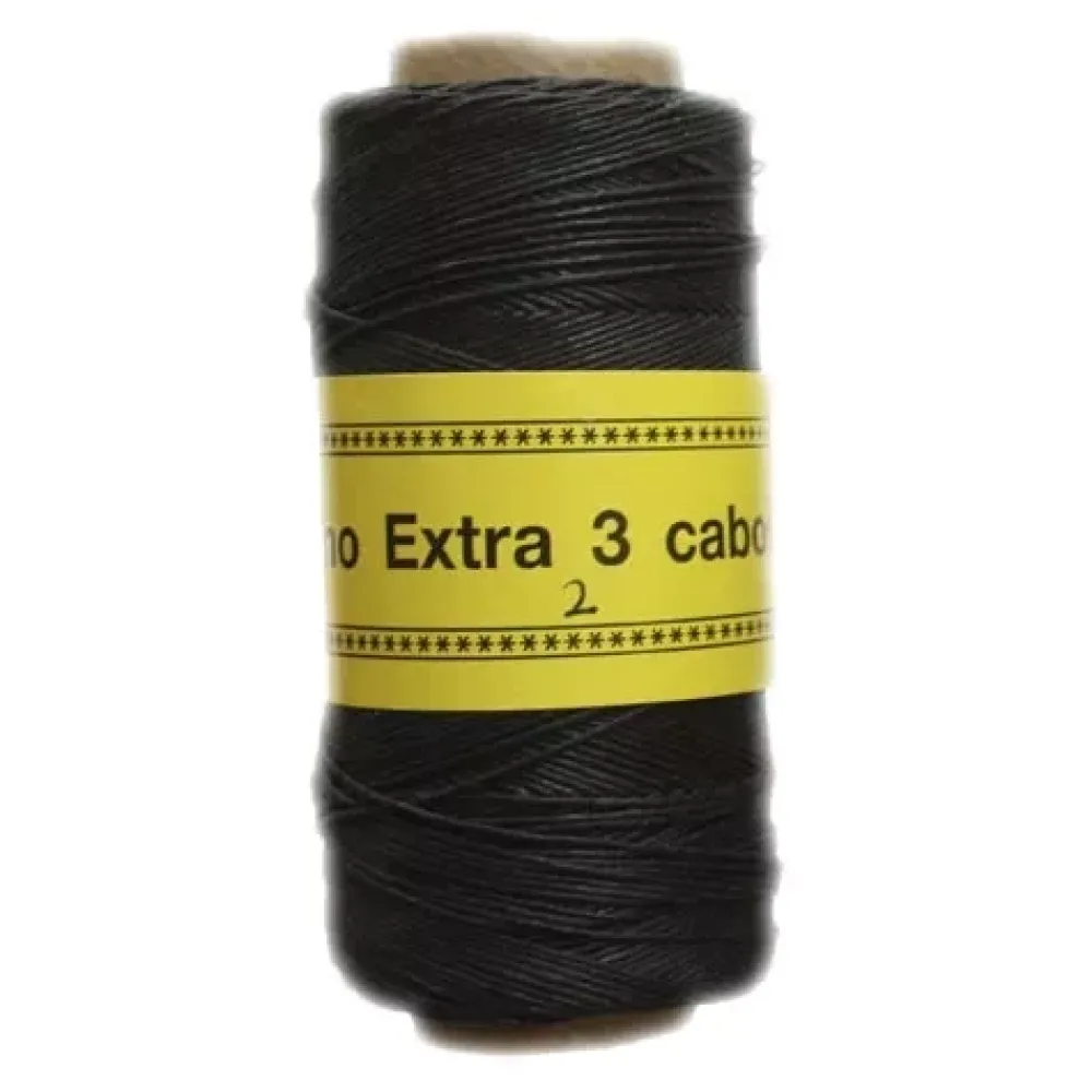 Outlet Bobina Lino Encerado 3 cabos Negro 180m Macramé|Bisutería