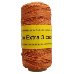 Discount Bobina Lino Encerado 3 cabos Naranja 180m Macramé|Bisutería