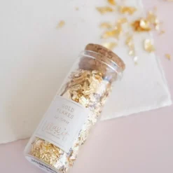 Botella de Cristal 3gr con Copos Gold Flakes Wax it Doraduras