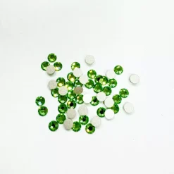 Cabujón diamantado verde Bisutería
