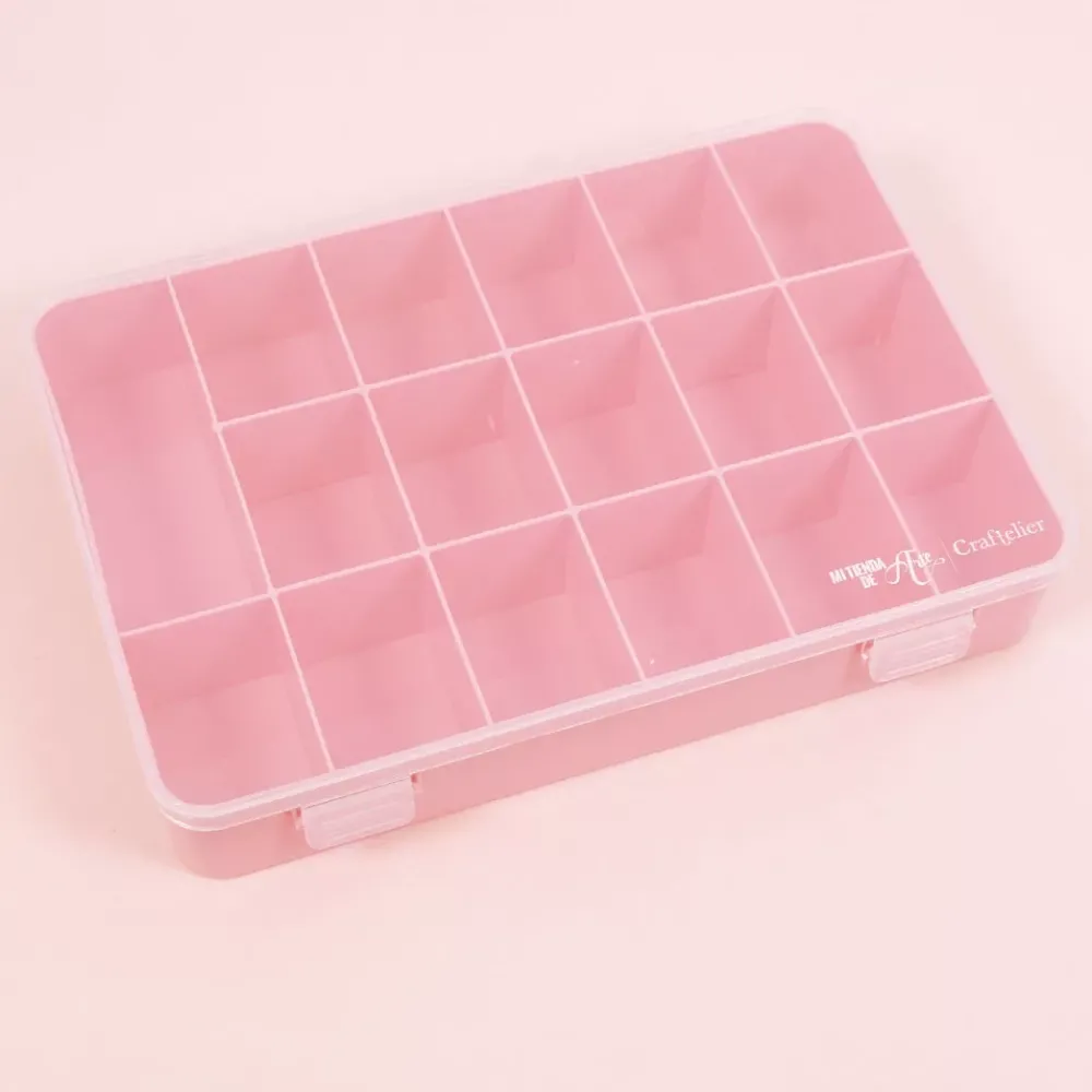 Best Caja con 17 Compartimentos Rosa Organización