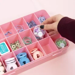 Best Caja con 17 Compartimentos Rosa Organización
