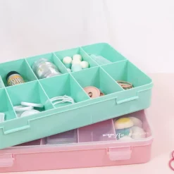 Best Caja con 17 Compartimentos Rosa Organización