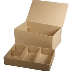 Sale Caja con compartimento interior de papel maché Organización|Cartón Y Papel Maché