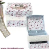 Caja costurero de madera con solapa y cajón Dayka 25x20cm Organización