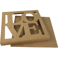 Sale Caja cuadrada Love de papel maché Organización|Cartón Y Papel Maché