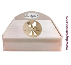Caja cubiertos de madera Maderas