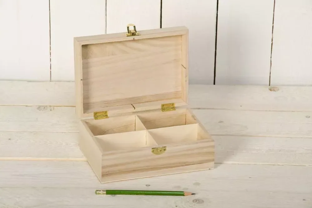 Online Caja de 4 compartimentos de madera Maderas