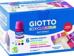 Caja de 6 Témperas Decor Acrylic 25ml Niños Niños Y Regalos