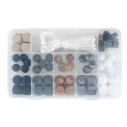 Clearance Caja de Cuentas de Silicona Negro Bisutería