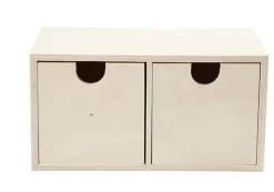 Caja de Madera 2 Cajones Maderas|Organización