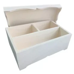 Discount Caja de madera con 3 divisores tapa ondulada Maderas