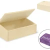 New Caja de Madera con Tapa Bisagra Organización|Maderas