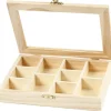 Clearance Caja de Madera con Tapa de Cristal Organización|Maderas