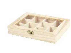 Clearance Caja de Madera con Tapa de Cristal Organización|Maderas