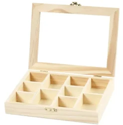 Clearance Caja de Madera con Tapa de Cristal Organización|Maderas