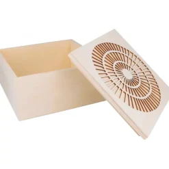 Clearance Caja de madera Círculo Boho Organización
