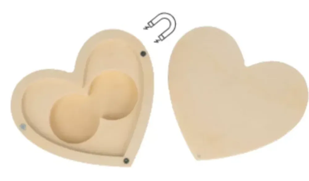 Discount Caja de Madera para Alianzas Corazones On se Marie Maderas