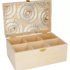New Caja de madera para té Boho Organización