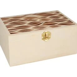 Caja de madera para té Ondas Boho Organización